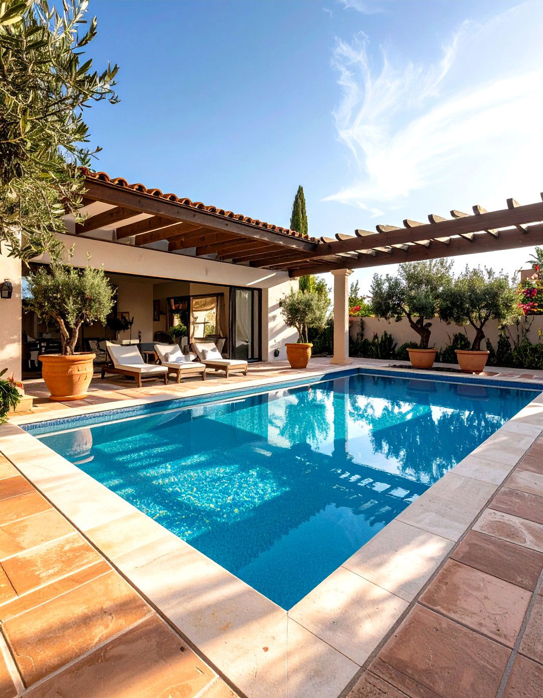 Mediterranean Inspired Terrace - 30 pool landscaping design ideas