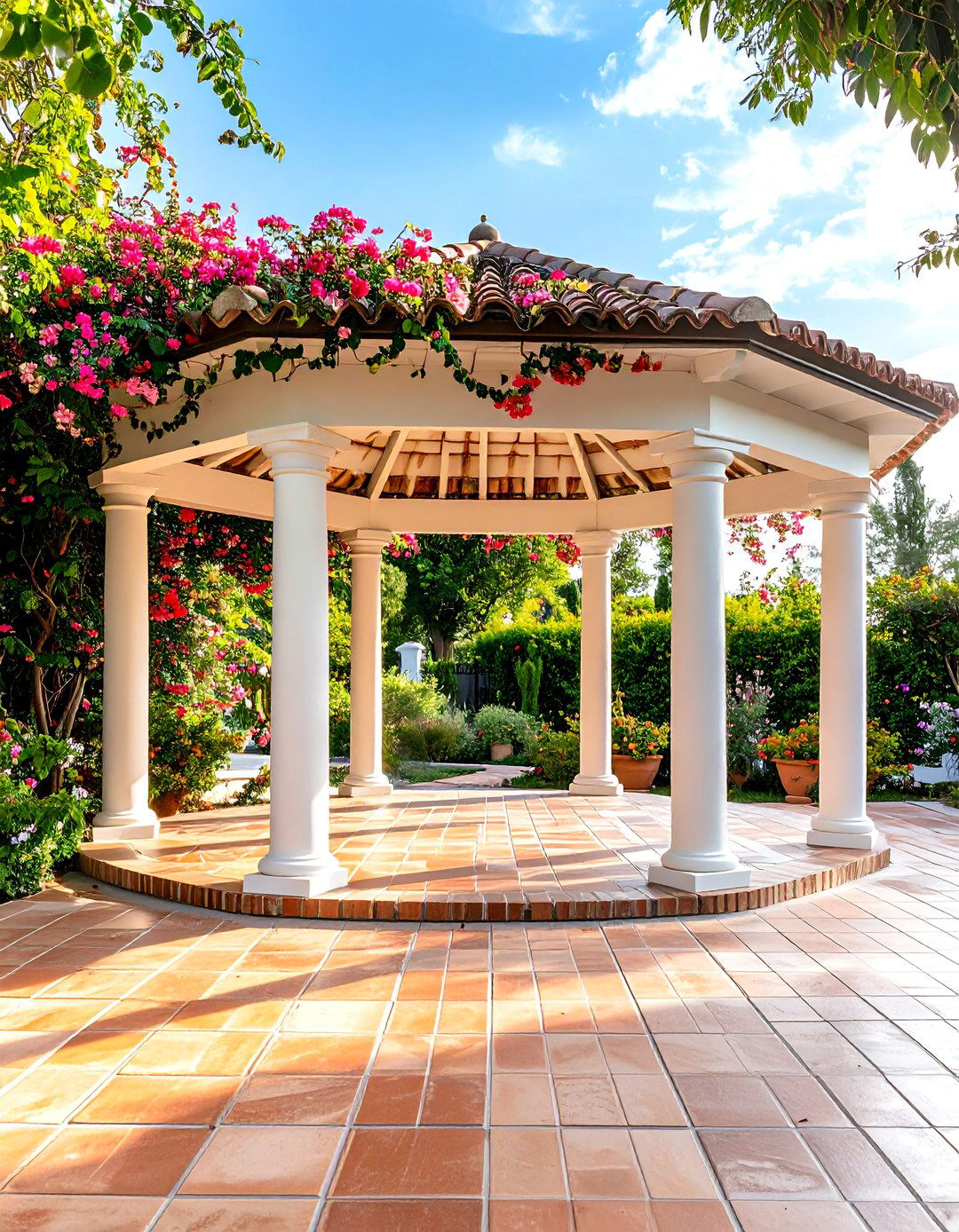 Mediterranean Pergola Gazebo Hybrid - 30 backyard gazebo ideas