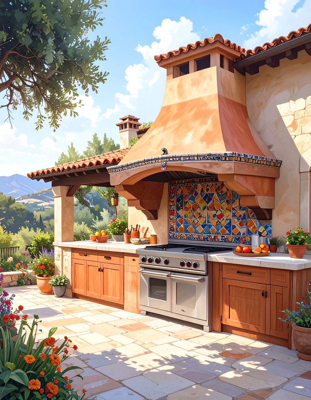 Mediterranean Stucco Outdoor Grill Exhaust Hood - 30 outdoor grill exhaust hood ideas