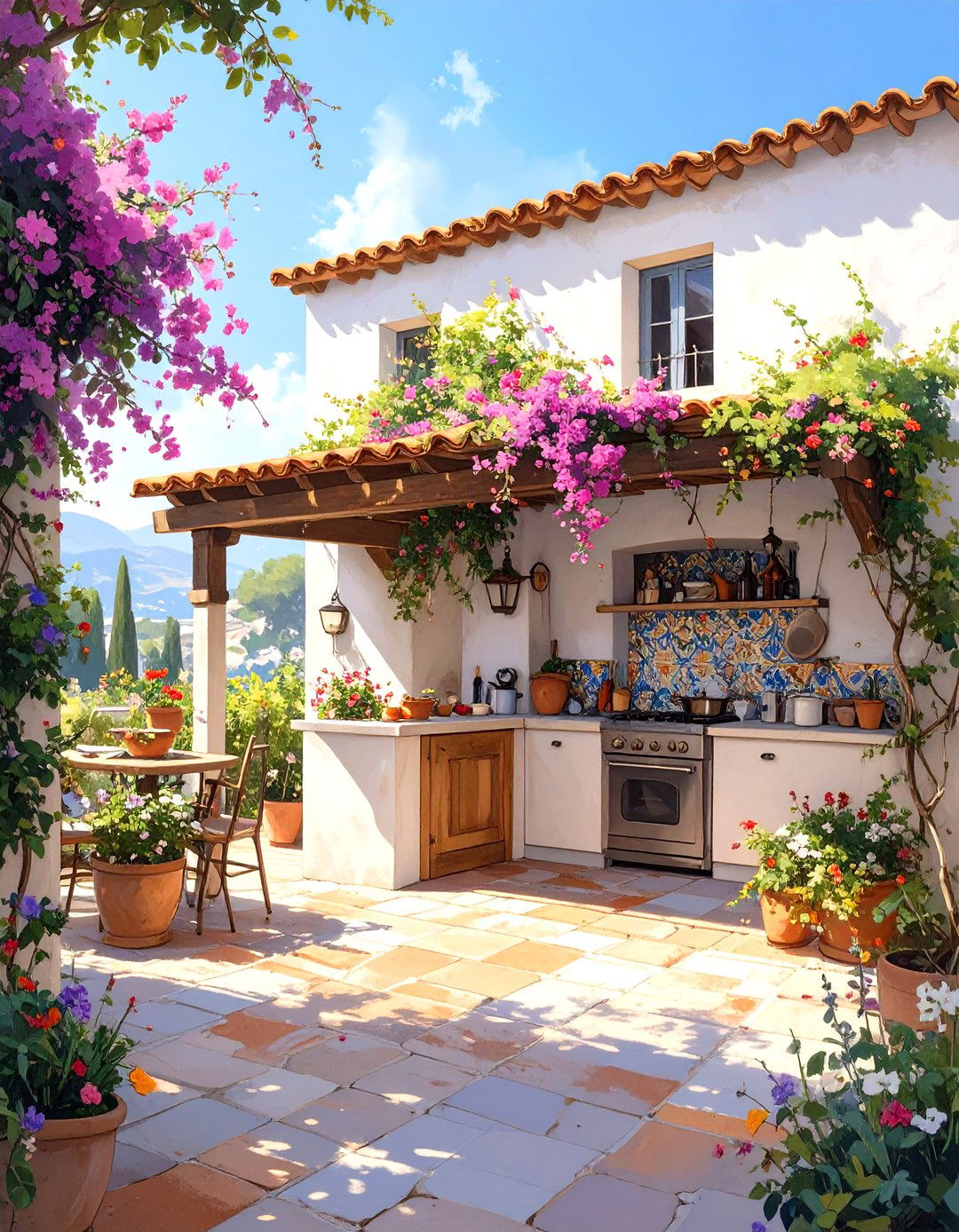 Mediterranean Style Small Covered Outdoor Kitchen - 30 small covered outdoor kitchen ideas