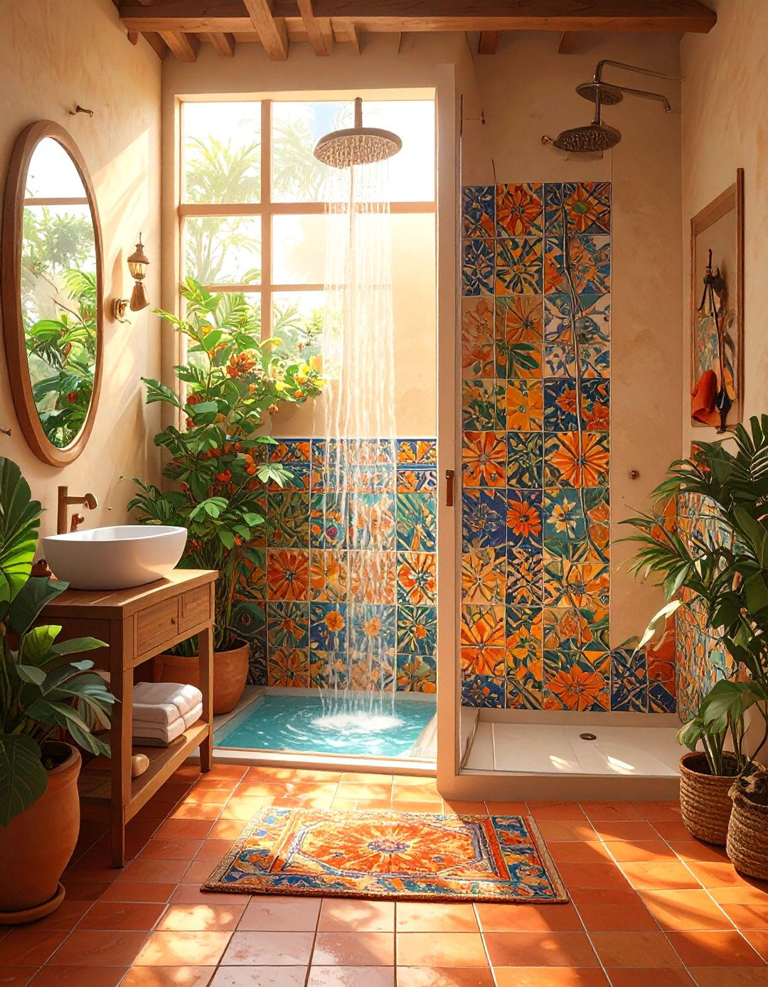 Mediterranean Style Tile Walk In Shower - 30 master bathroom walk in shower tile ideas