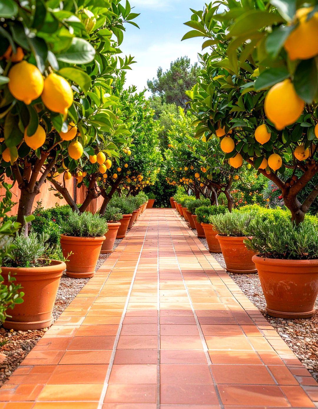 Mediterranean Terracotta Tile Walkway - 30 front yard walkway ideas