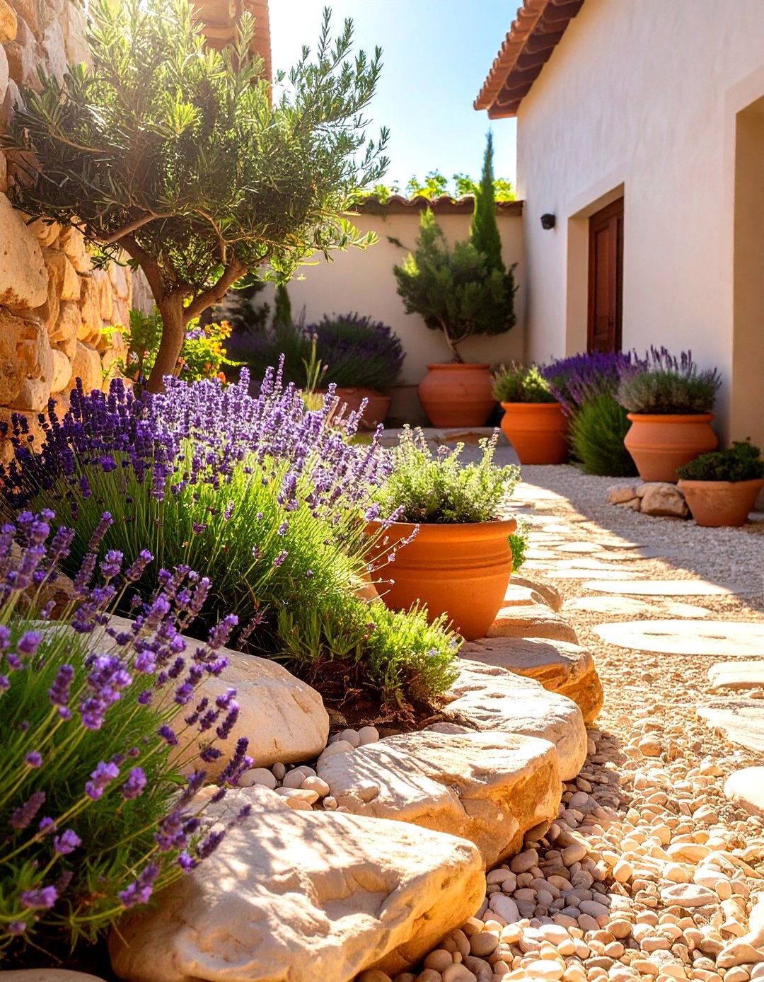 Mediterranean Themed Rock Garden - 30 simple rock garden ideas