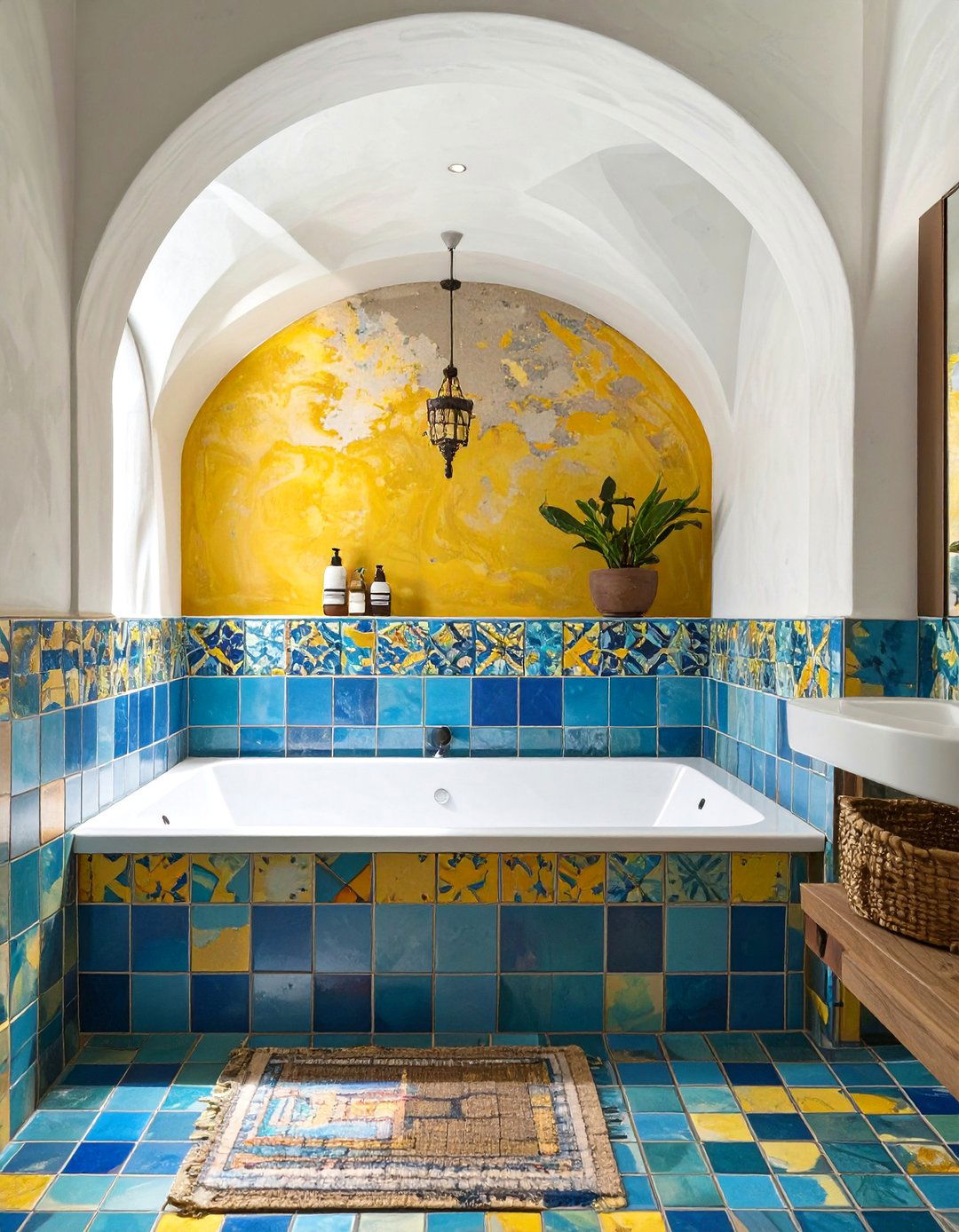 Mediterranean Tiled Bathroom Tub - 30 bathroom tub ideas