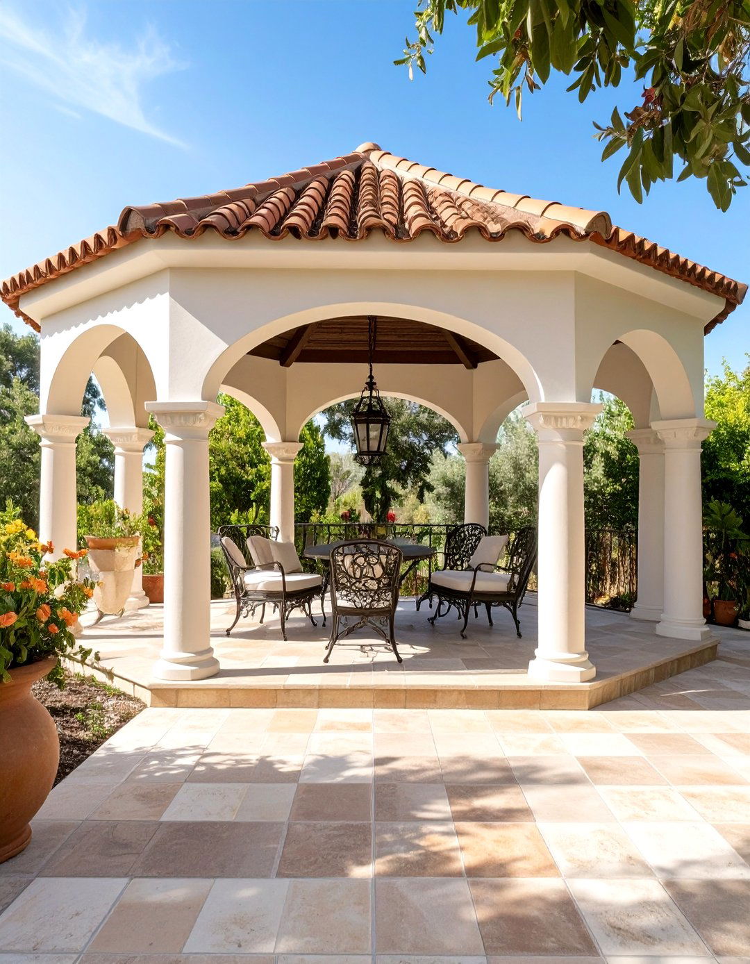 Mediterranean Villa Deck Gazebo - 30 deck gazebo ideas