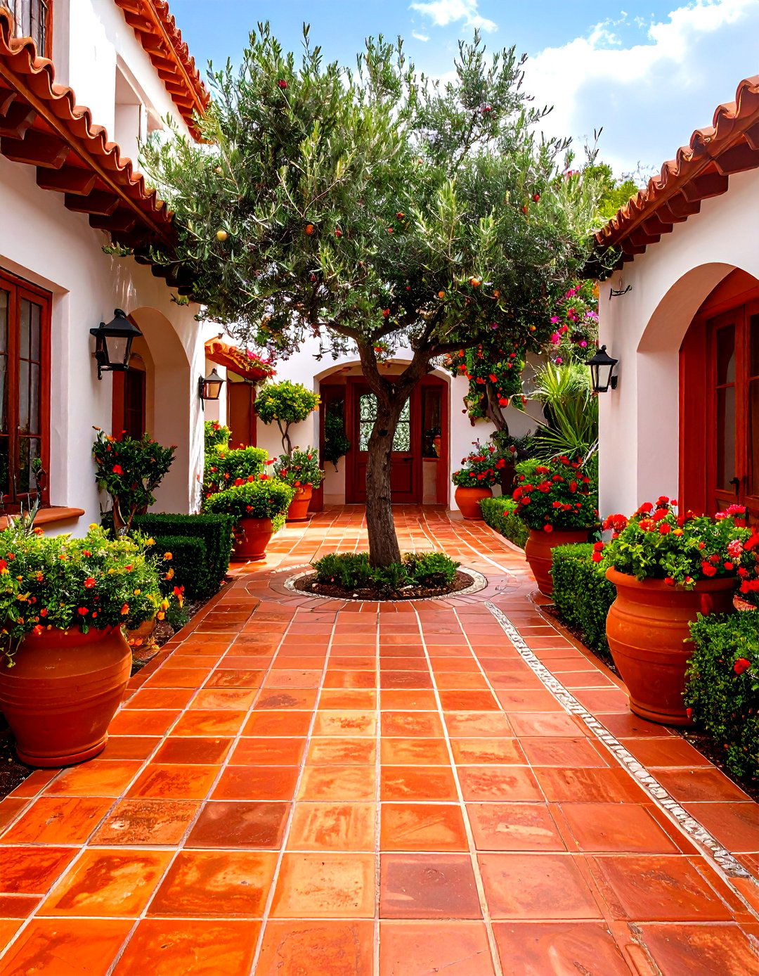 Mediterranean Villa Half Circle Driveway - 30 front yard half circle driveway designs