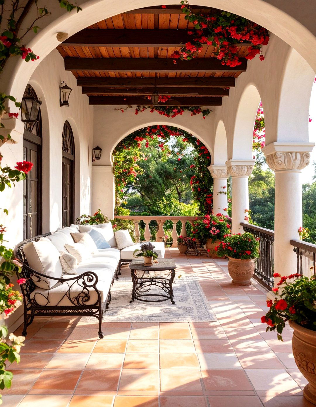 Mediterranean Villa Terrace - 30 covered back porch ideas