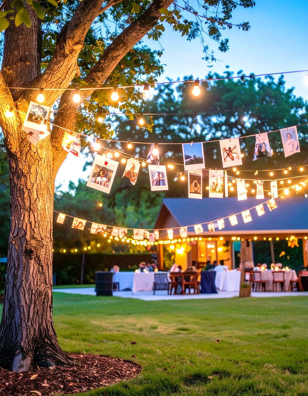 Memory Lane Photo Display - 30 outdoor graduation party ideas