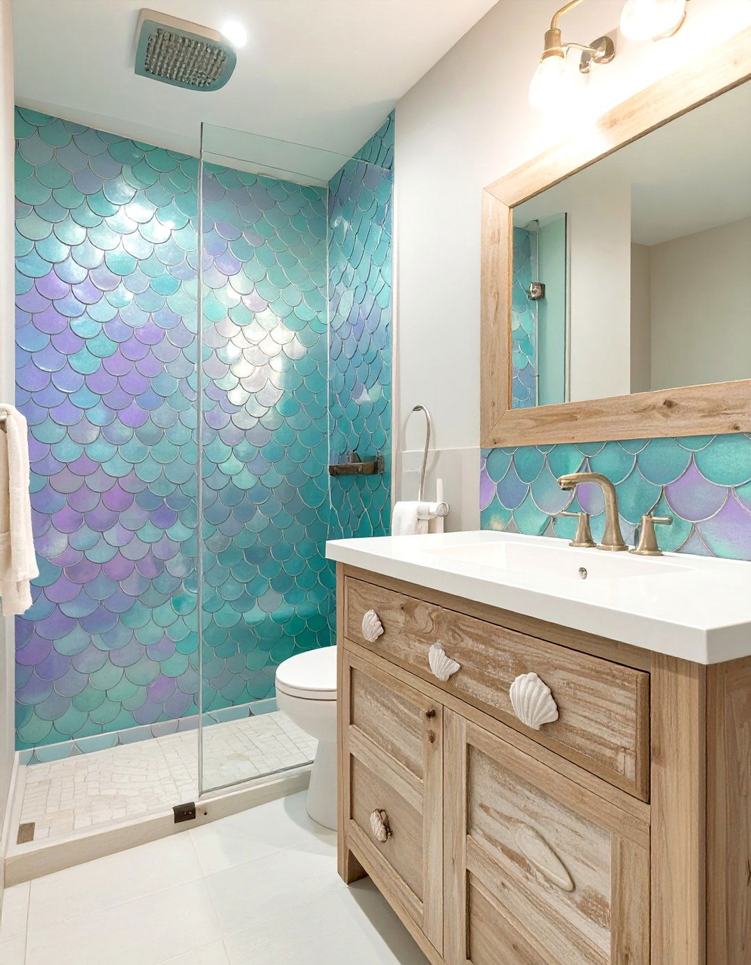 Mermaid Inspired Bathroom - 30 girls bathroom ideas