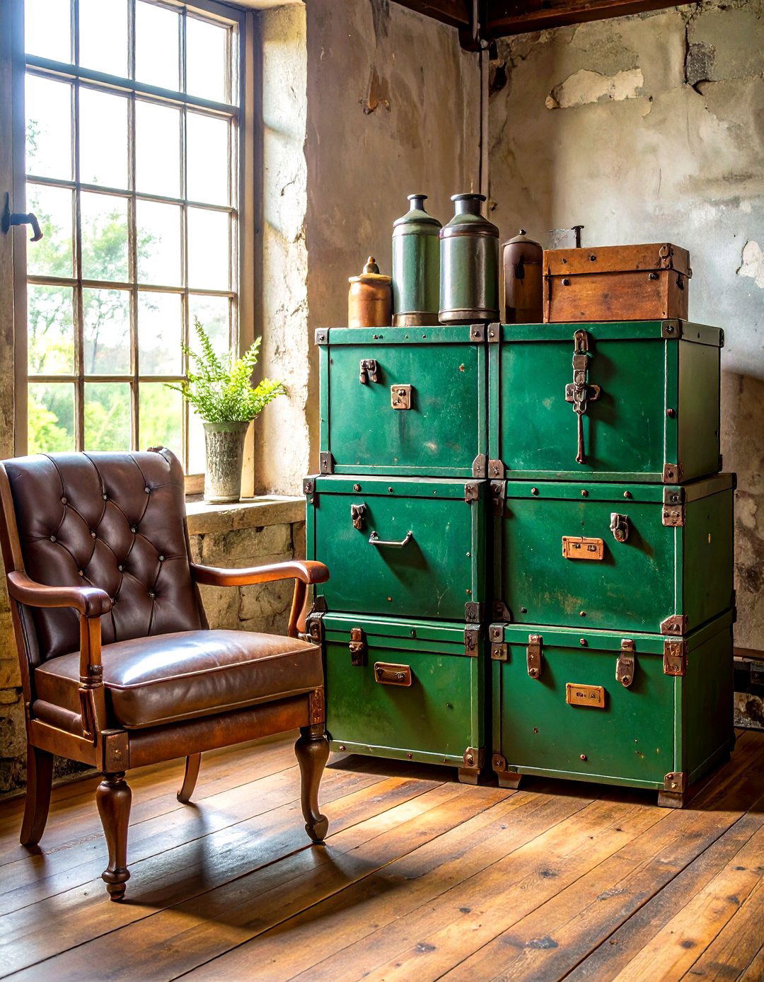 Metal Ammunition Box Storage - 30 rustic man cave ideas