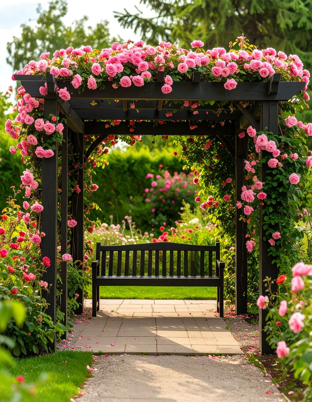 Metal Garden Arbor with Bench - 30 outdoor furniture ideas