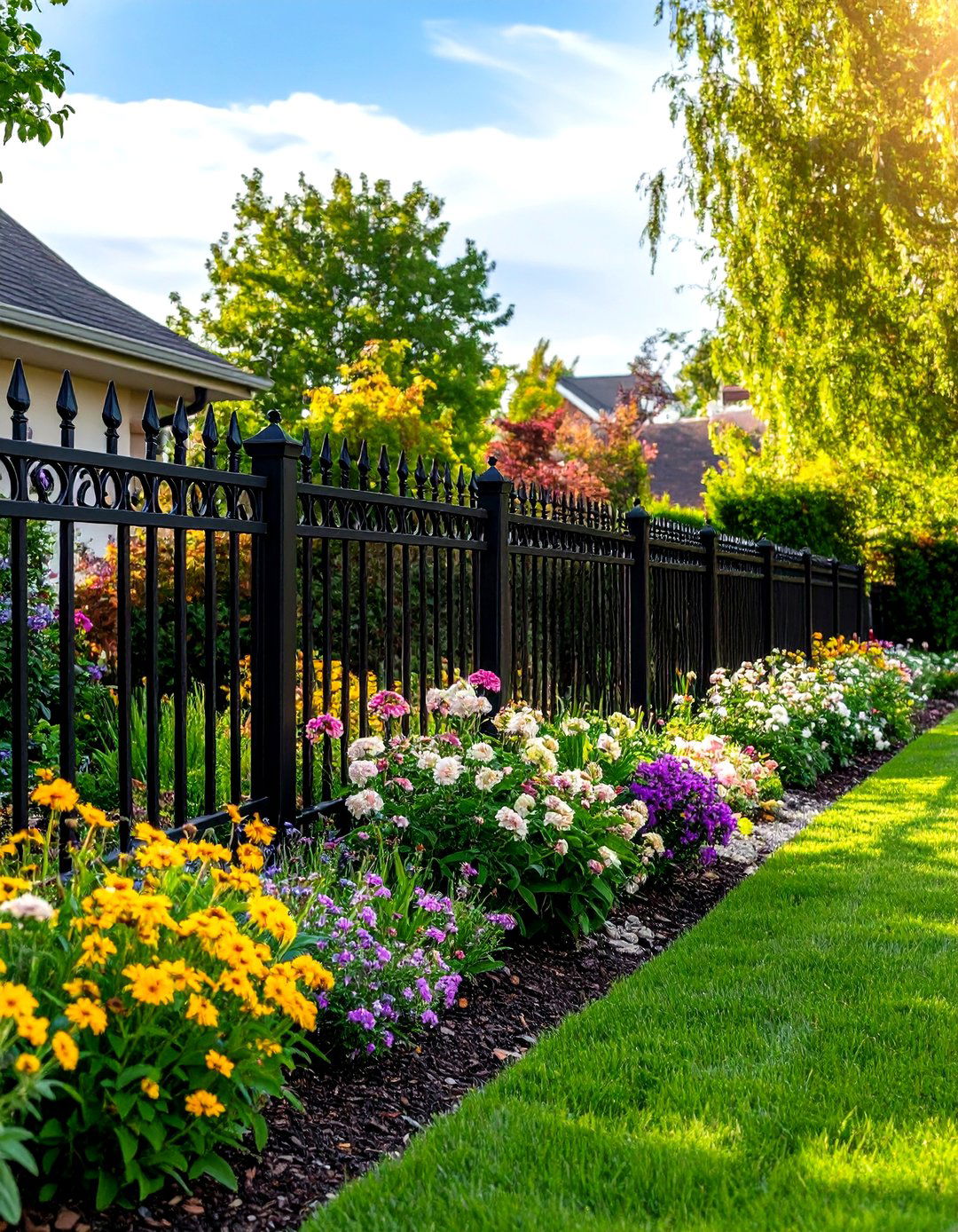 Metal Garden Fence Border - 30 landscape border ideas