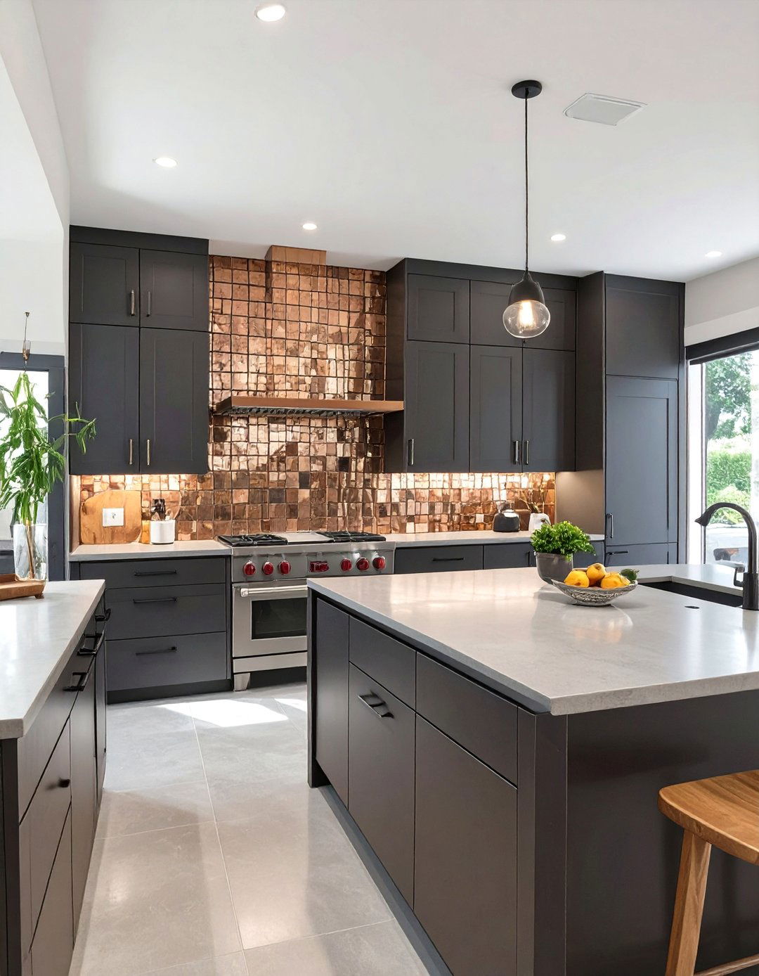 Metal Mosaic Tile Backsplash - 30 backsplash behind stove ideas