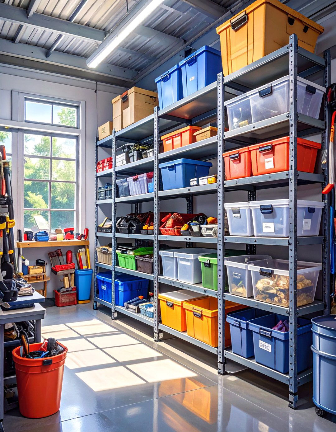 Metal Shelving for Organized Storage - 30 simple garage man cave ideas