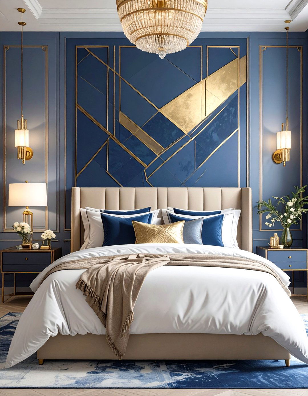 Metallic Accent Wallpaper - 30 wallpaper ideas for bedroom