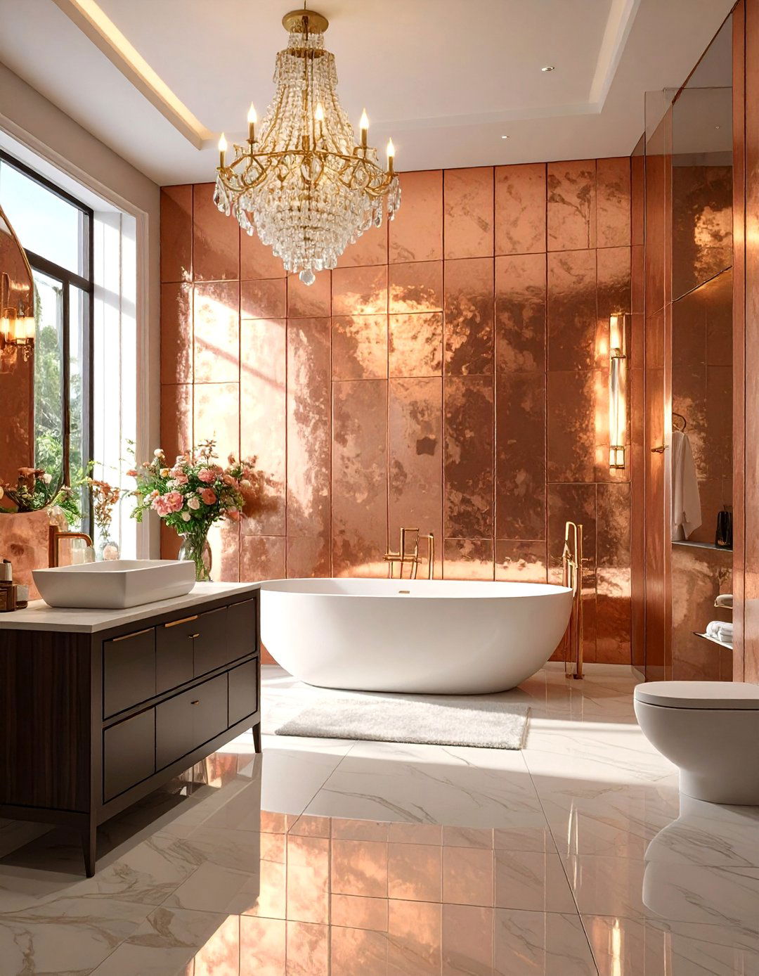 Metallic Sheen Bathroom Wall Panels - 30 bathroom wall panels ideas