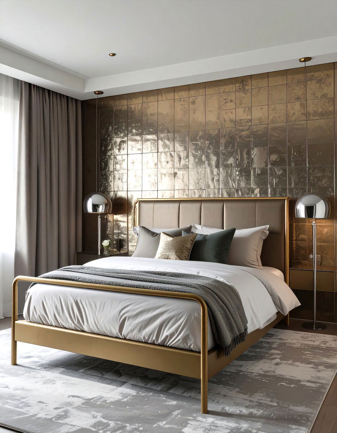 Metallic Shine Bedroom - 30 glam bedroom ideas