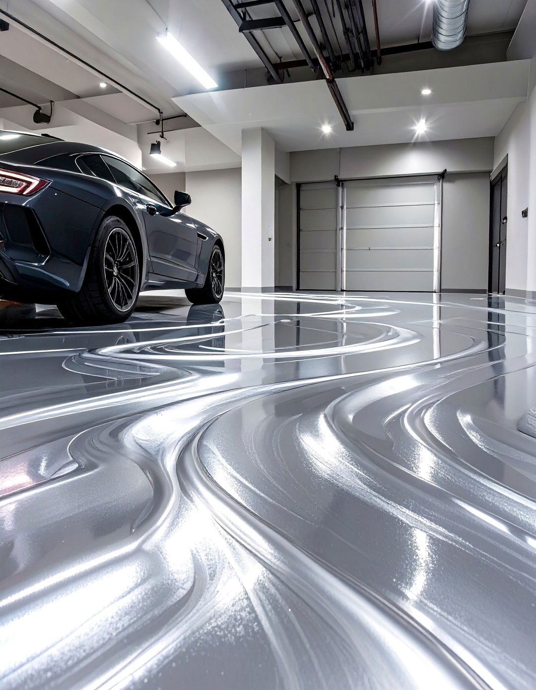 Metallic Silver Epoxy Garage Floor - 30 garage floor paint ideas