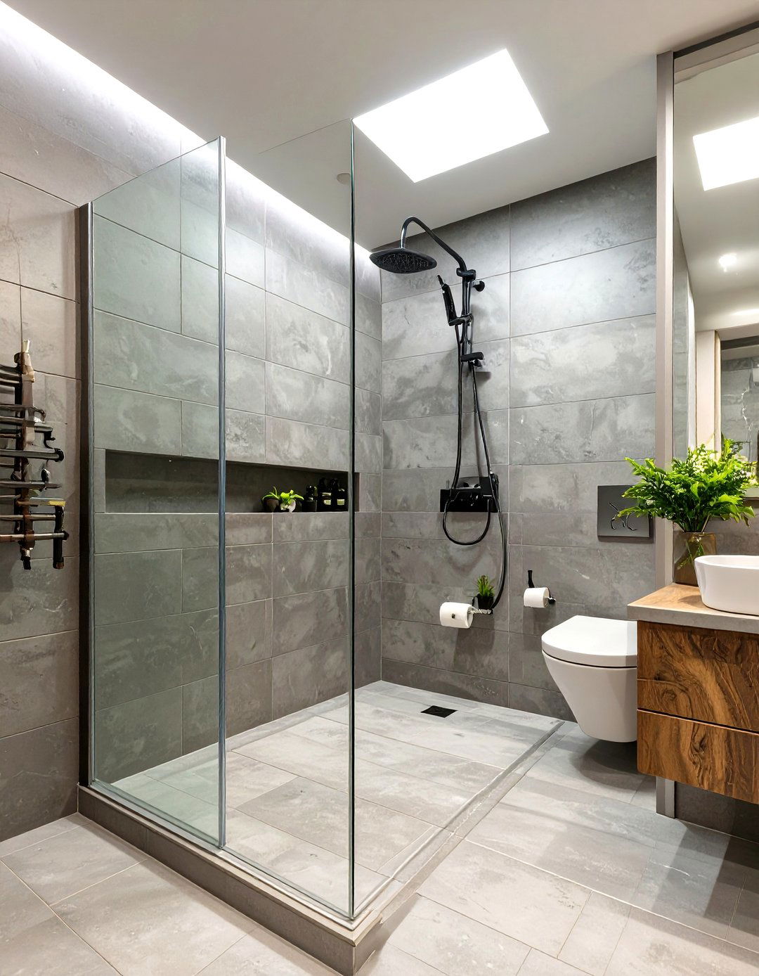 Micro Cement Finished Shower Walls - 30 shower tile ideas 2025