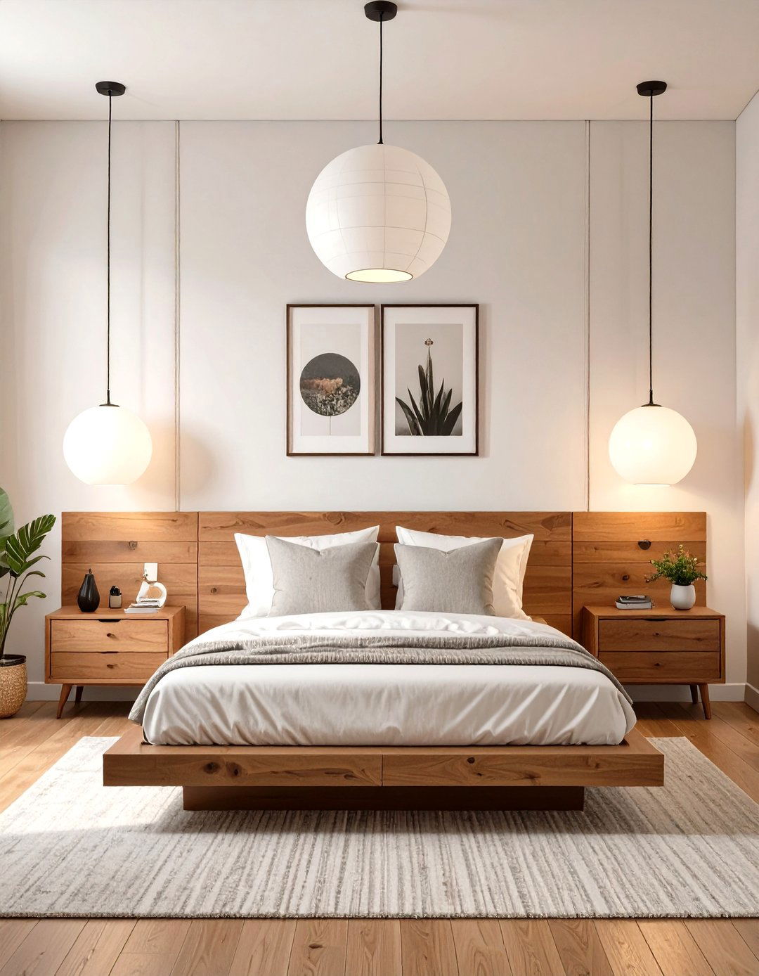 Mid Century Globe Pendant Lights - 30 bedroom ceiling light ideas