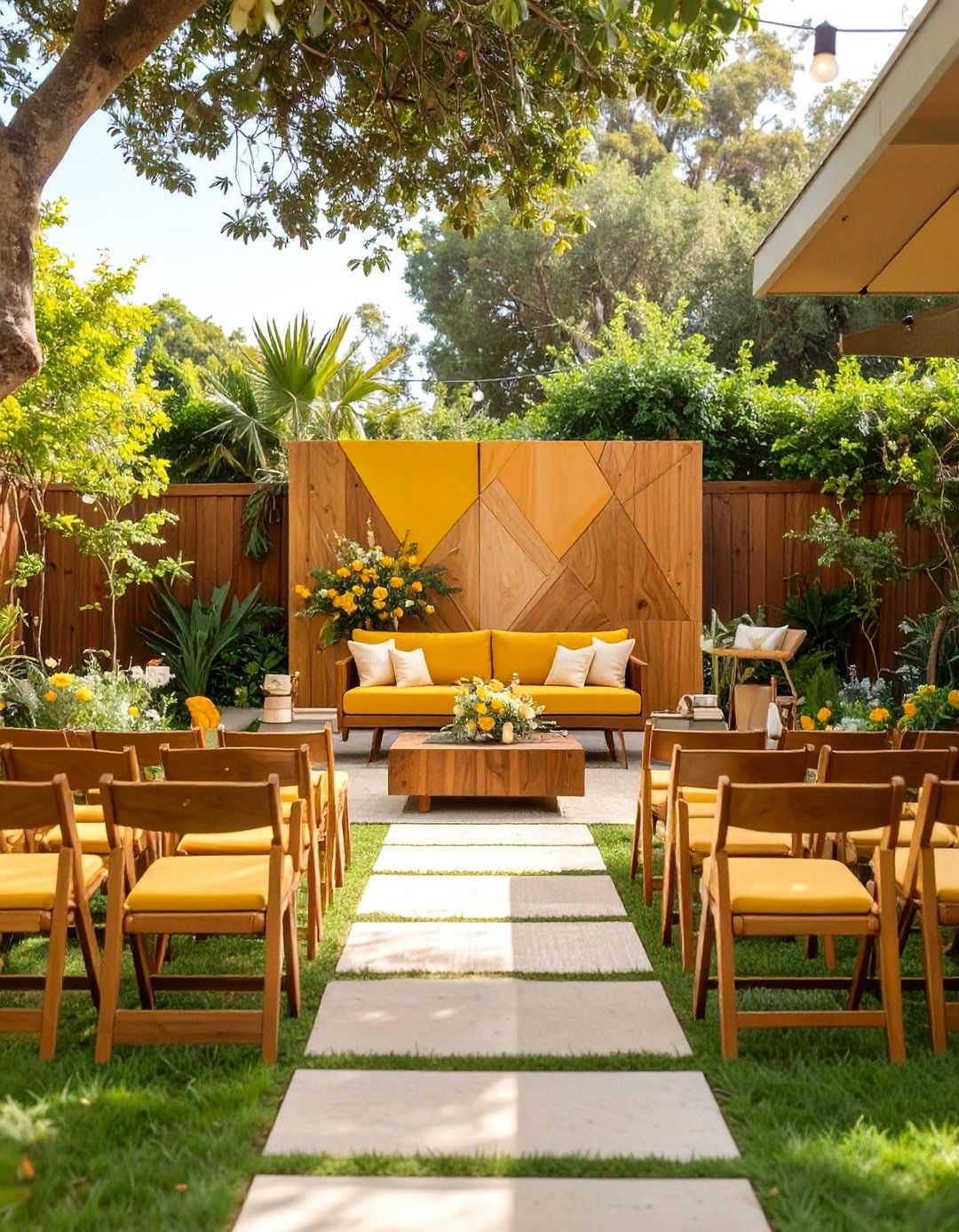 Mid Century Modern Backyard Wedding - 30 backyard wedding ideas