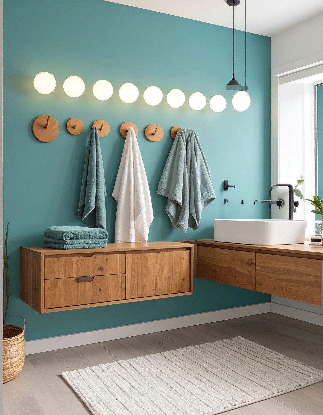 Mid Century Modern Bathroom Wooden Dowel Hooks - 30 bathroom towel holder ideas