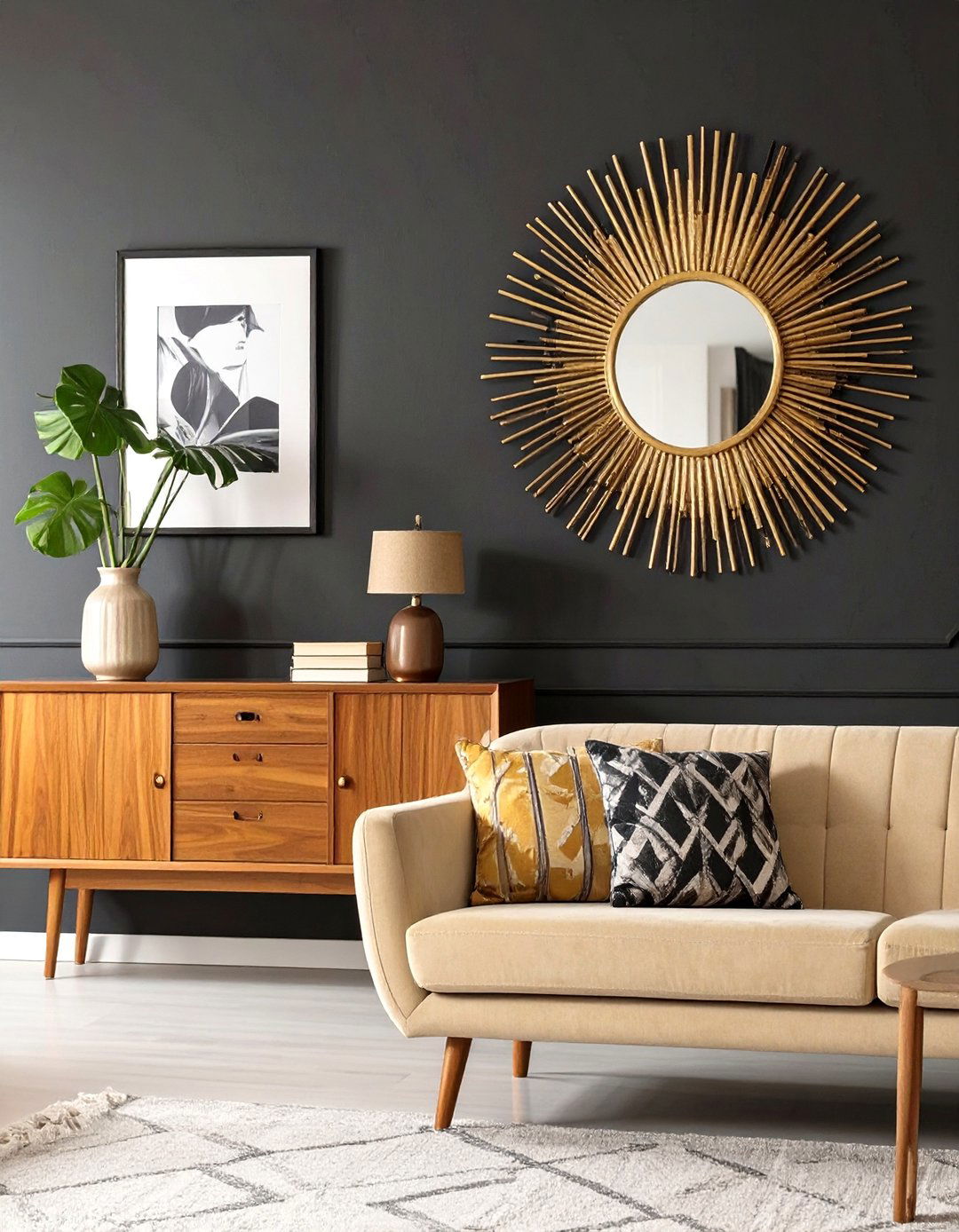 Mid Century Modern Black Living Room - 30 black living room ideas