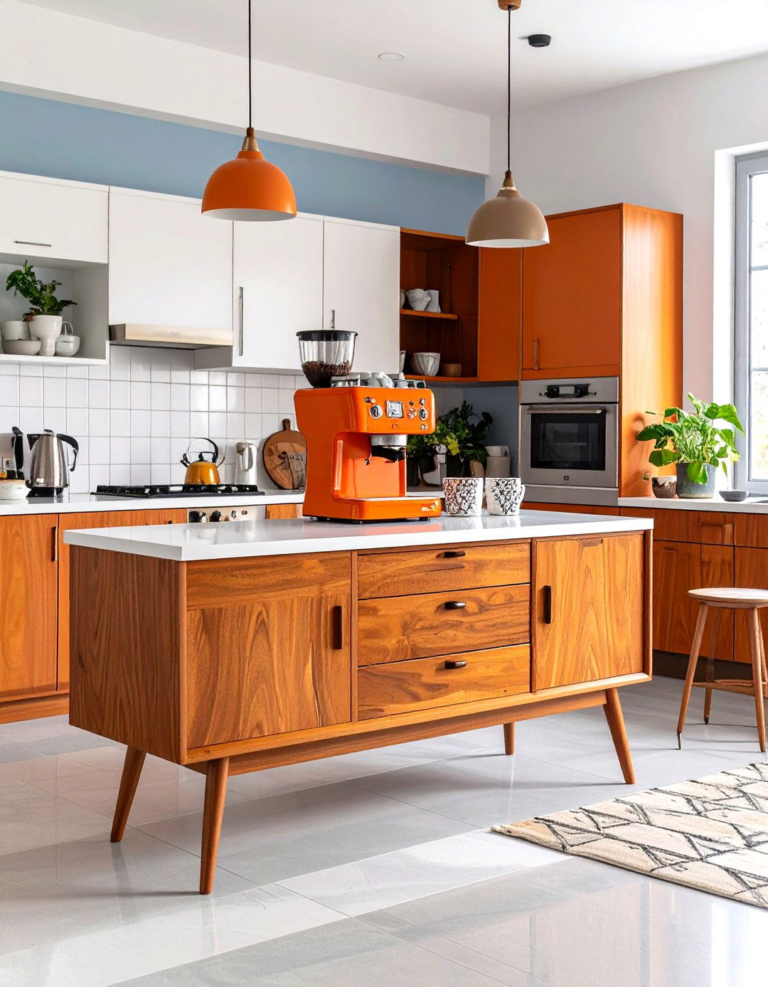 Mid Century Modern Coffee Bar - 30 kitchen coffee bar ideas
