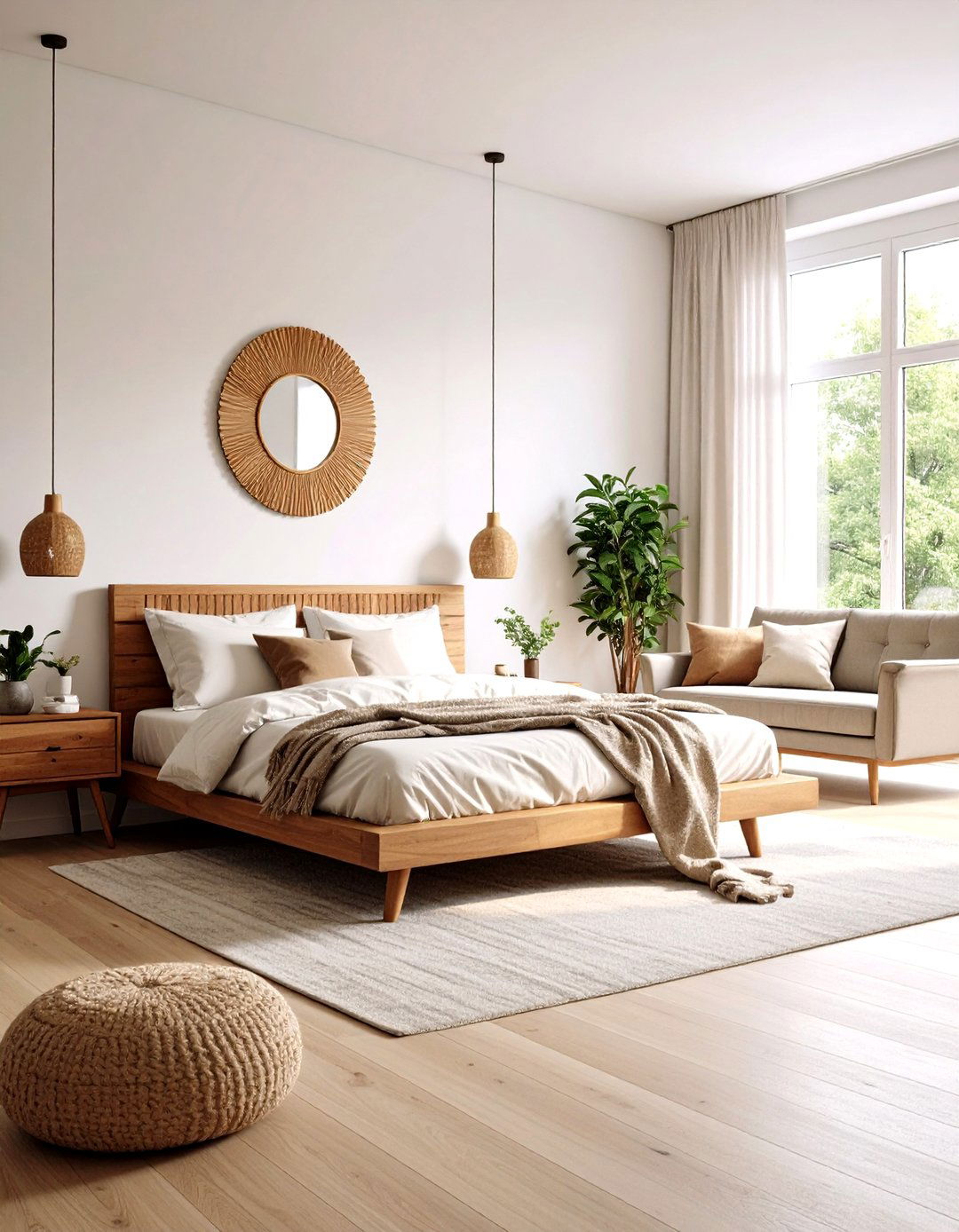 Mid Century Modern Combo Room - 30 living room bedroom ideas