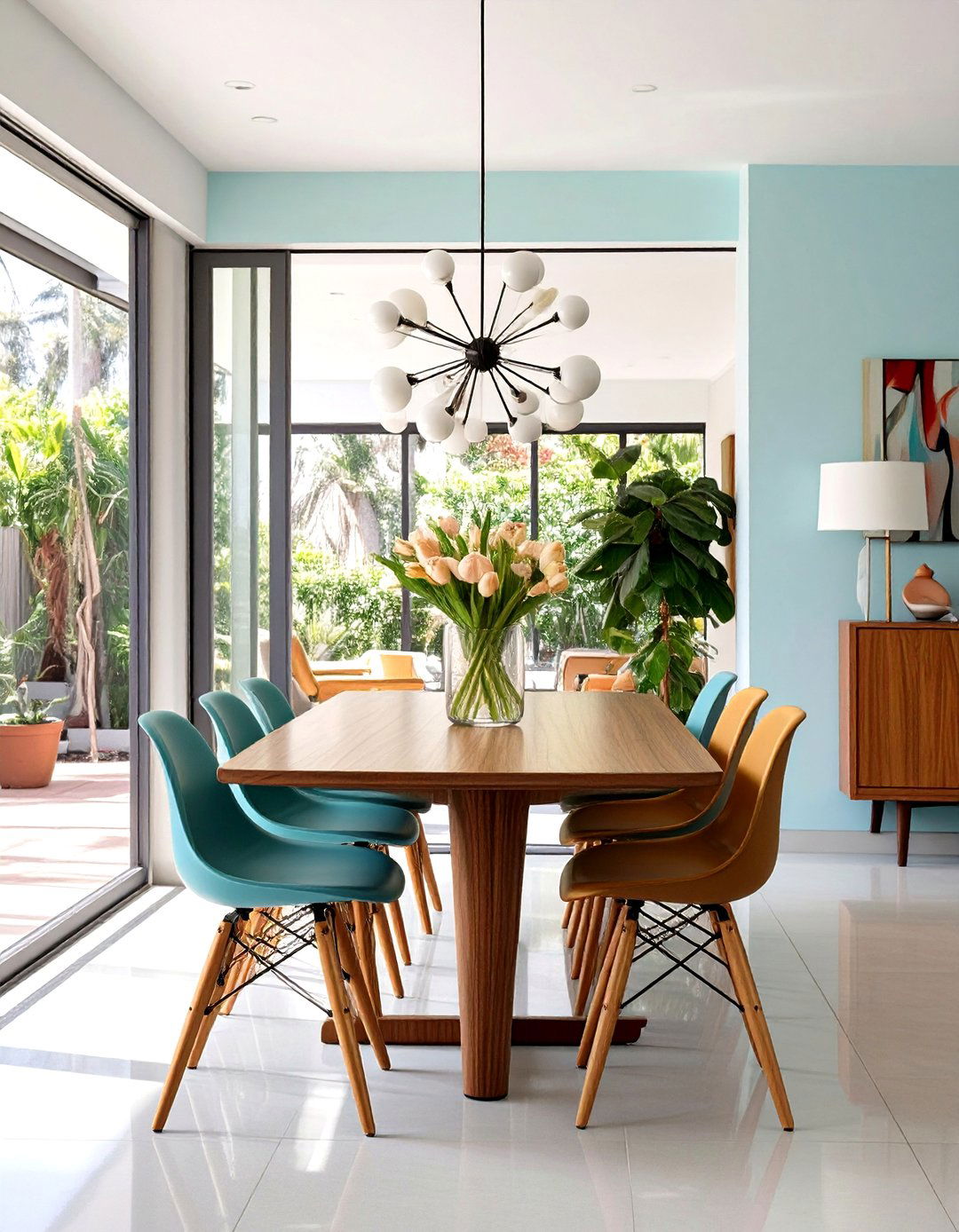 Mid Century Modern Dining Area - 30 homestyler -house design 3d ideas