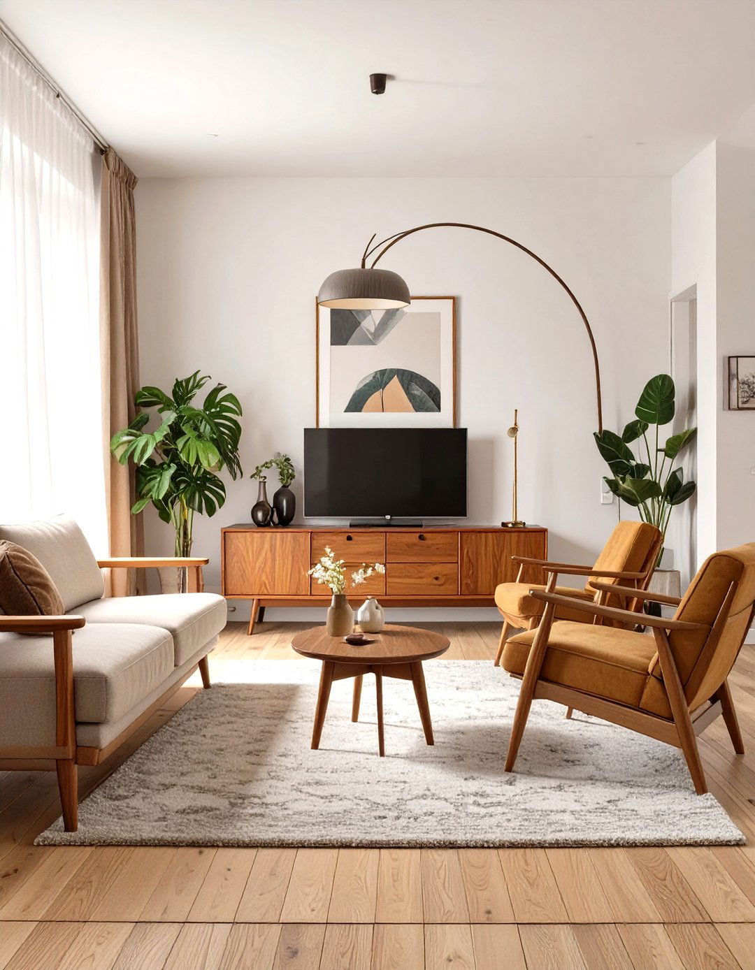 Mid Century Modern Elegance - 30 narrow living room ideas