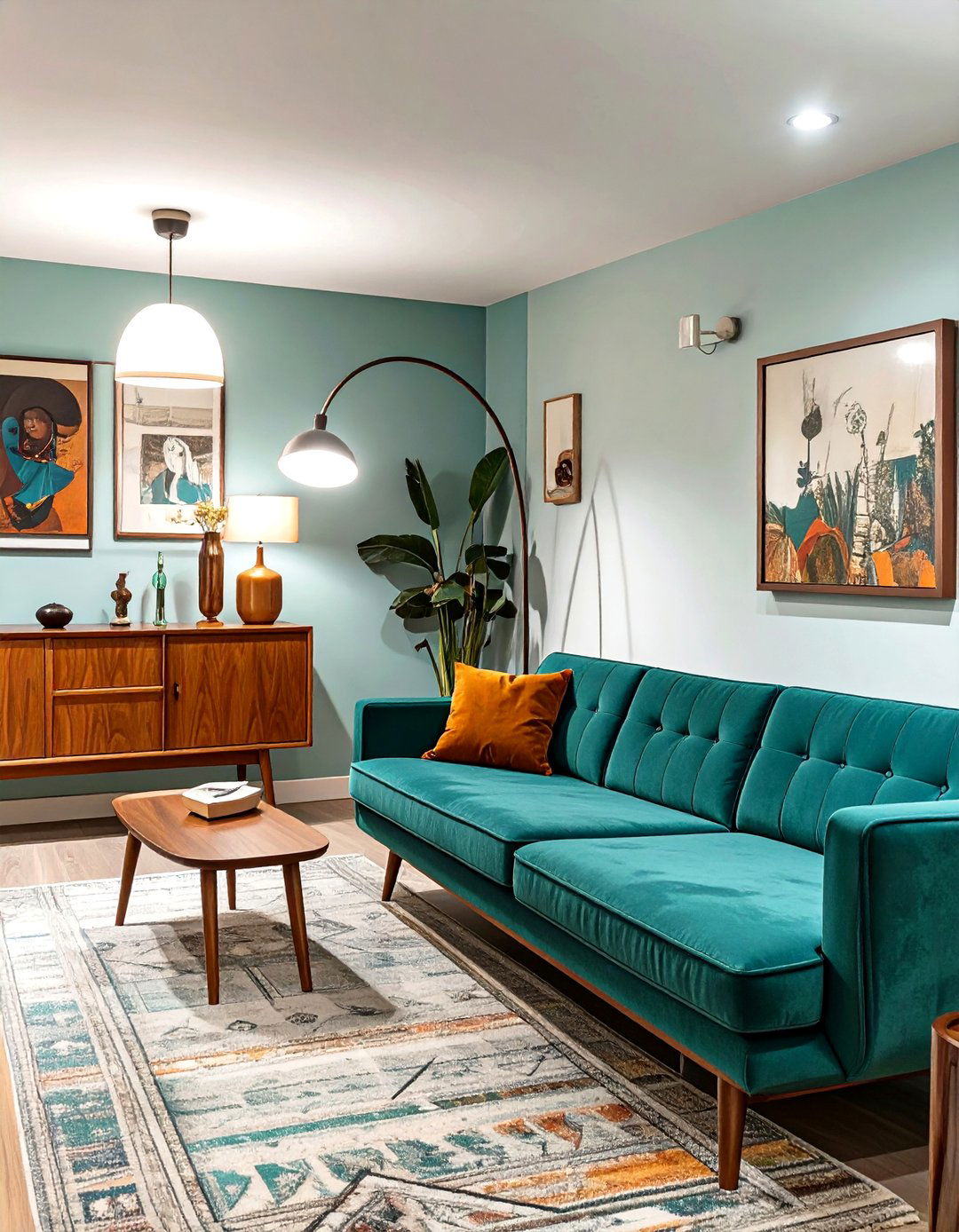 Mid Century Modern Entertainment Space - 30 basement decor ideas