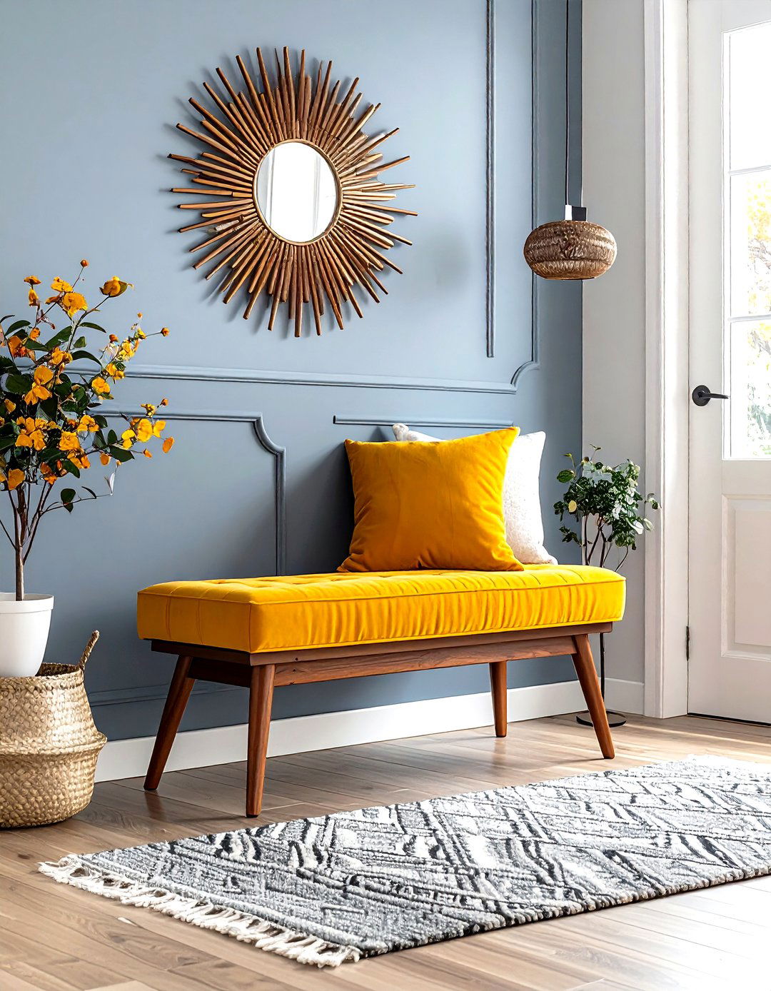Mid Century Modern Entryway Bench - 30 entryway bench ideas