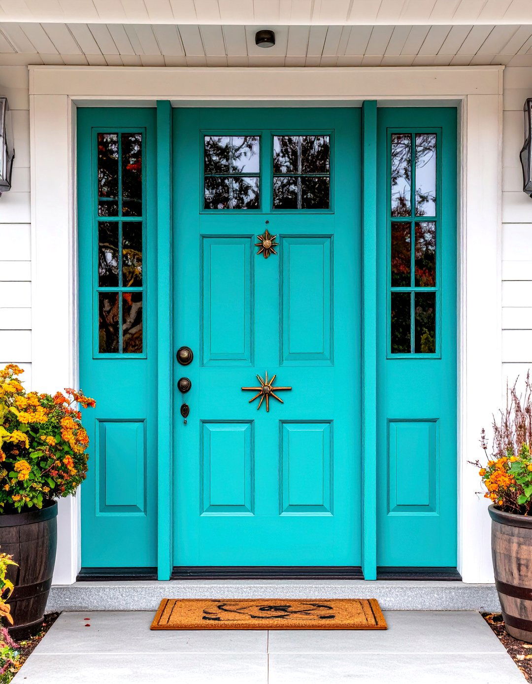 Mid Century Modern Geometric Door - 30 entryway front door ideas
