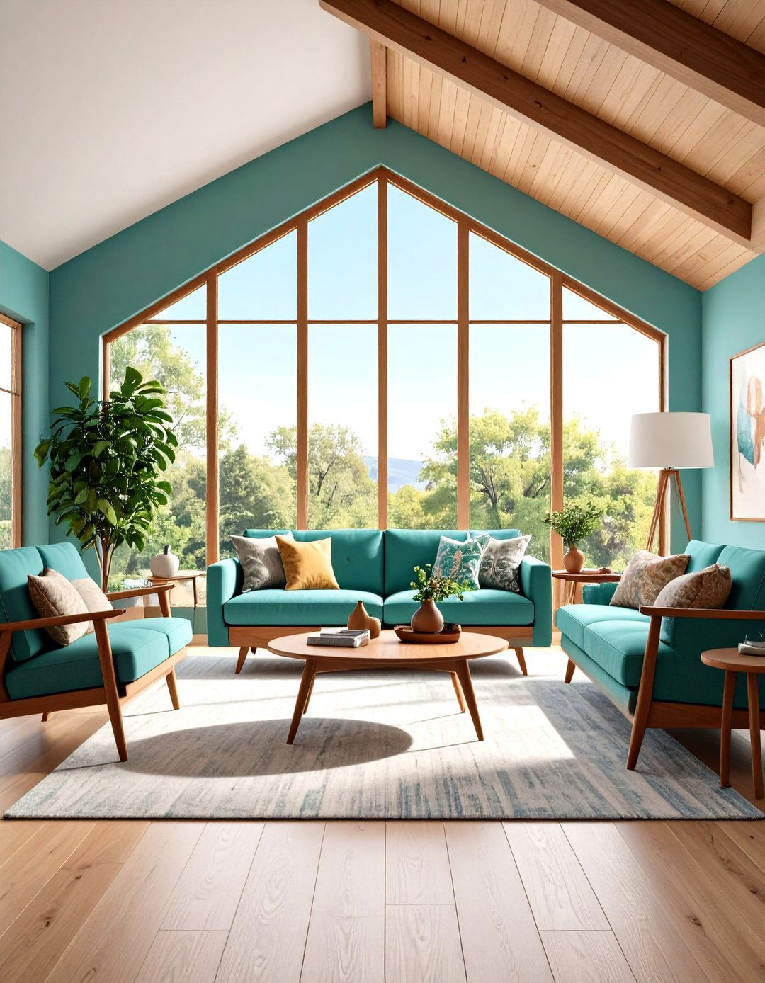 Mid Century Modern Geometric Window Shapes - 30 living room window ideas