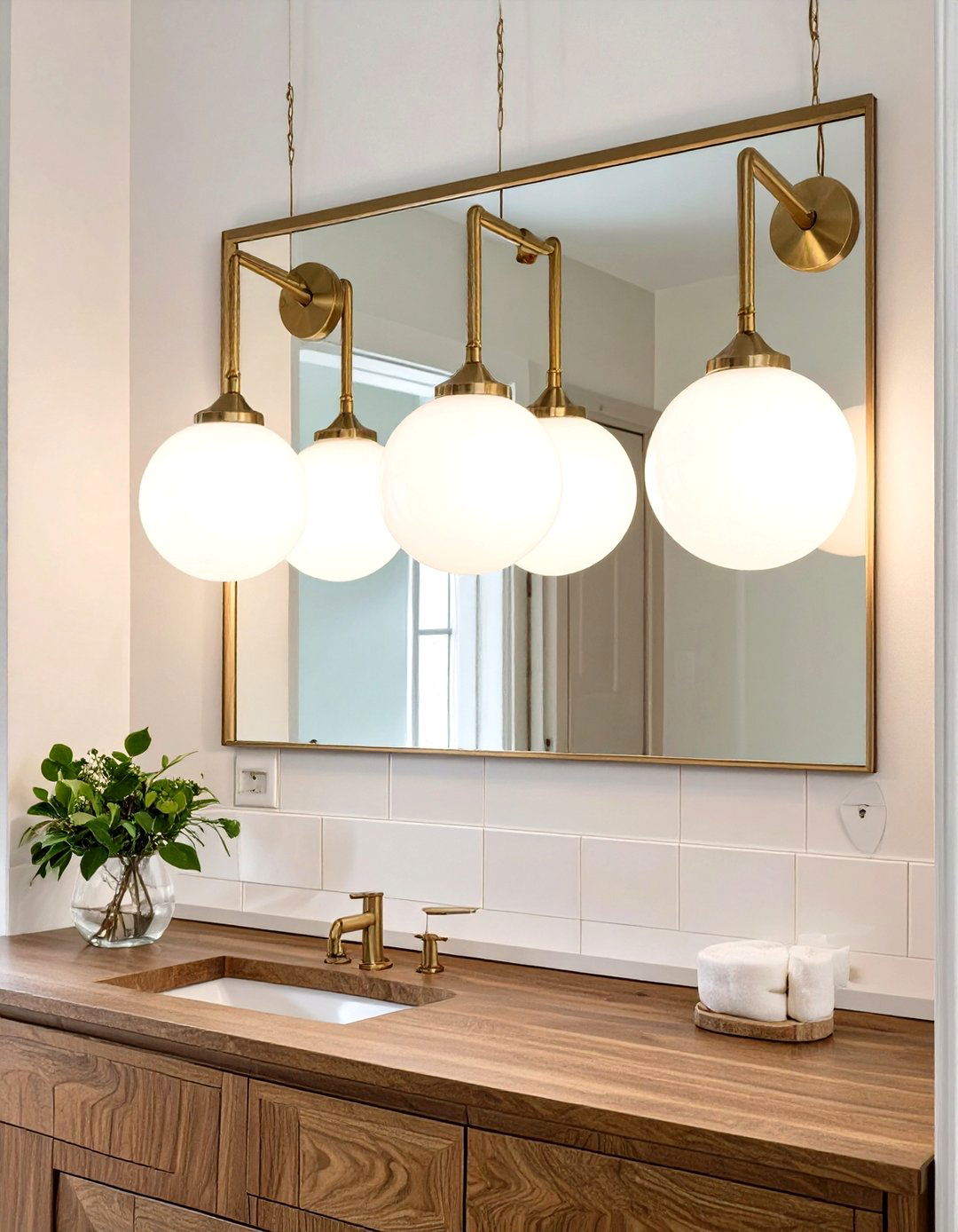 Mid Century Modern Globe Lights - 30 vanity lighting ideas