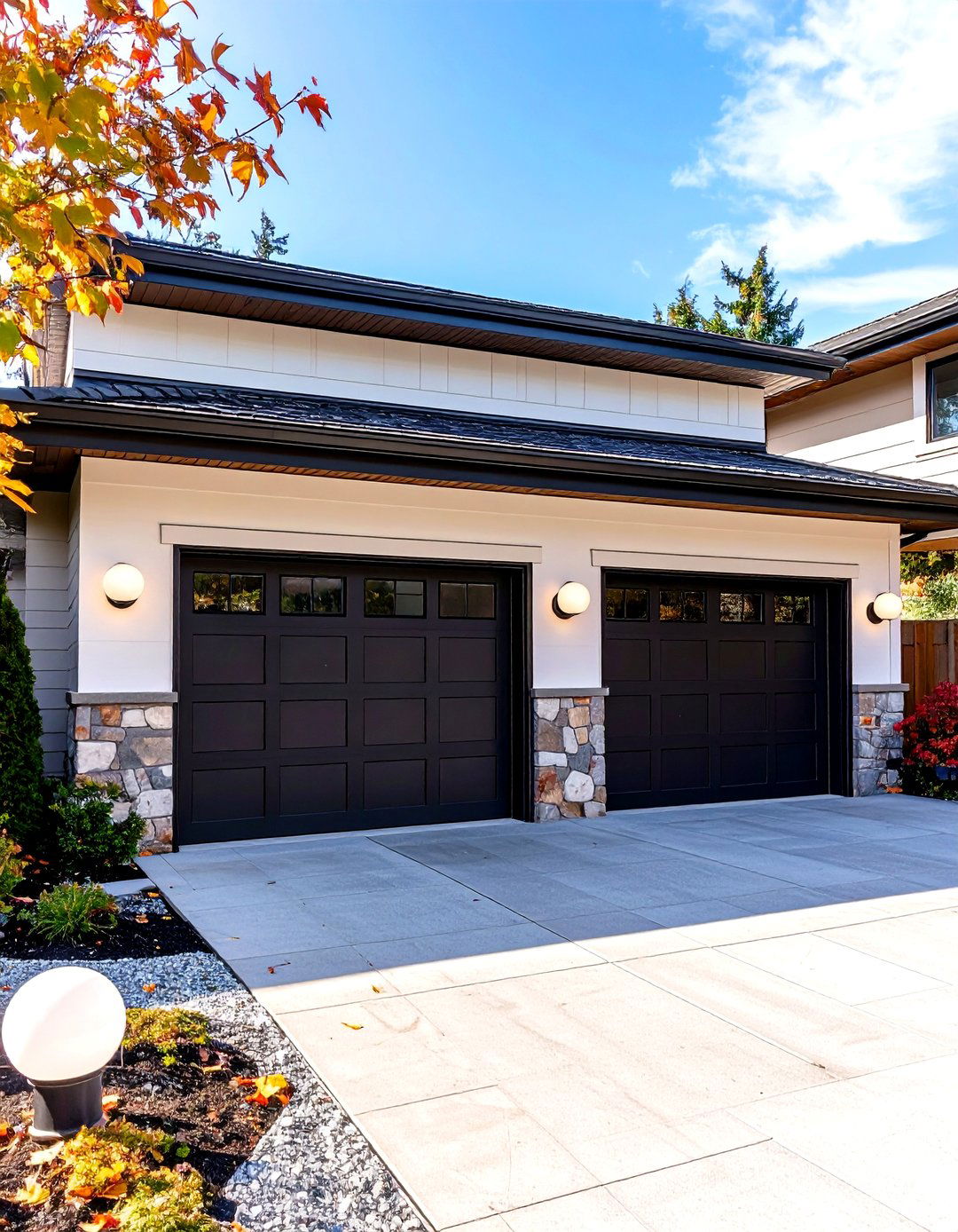 Mid Century Modern Globe Sconces - 30 exterior garage lighting ideas