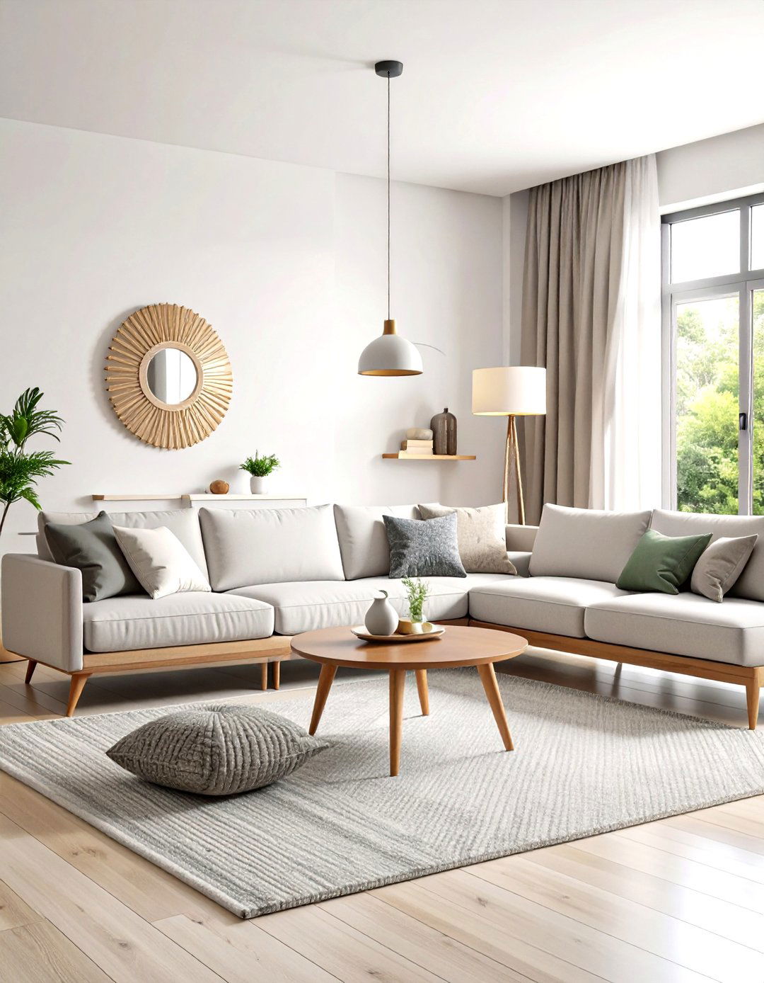 Mid Century Modern Grey and White Living Room - 30 grey and white living room ideas