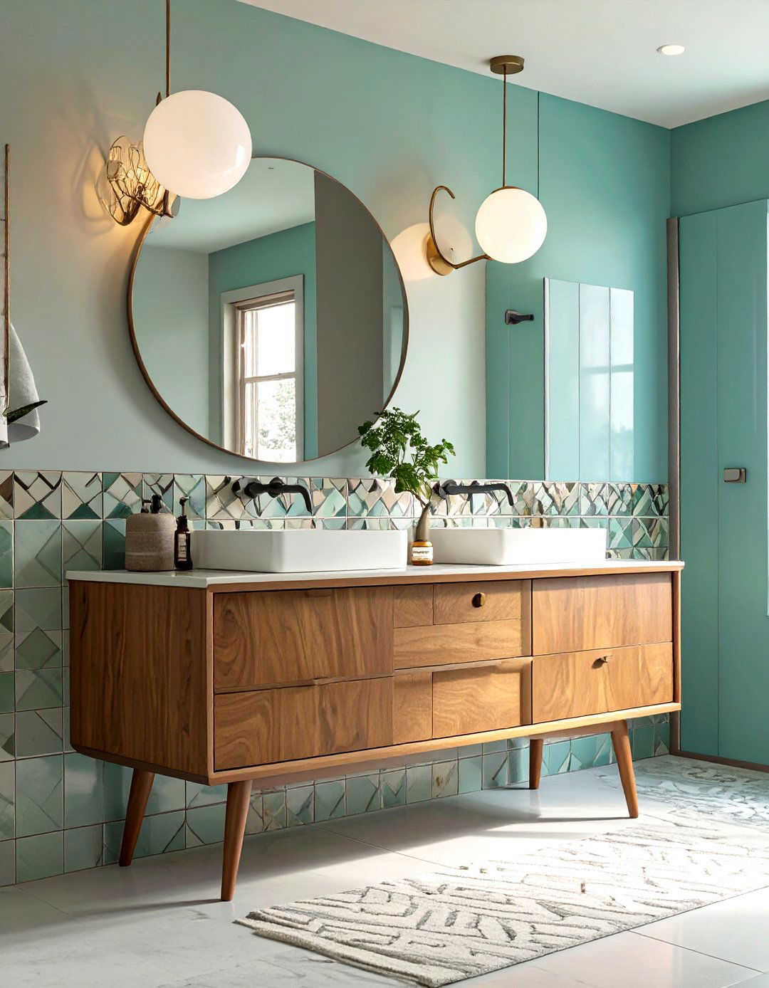 Mid Century Modern Guest Bathroom - 30 guest bathroom remodel ideas