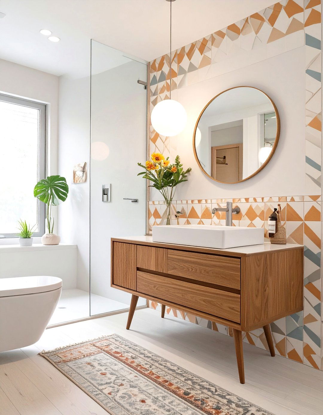Mid Century Modern Half Bathroom - 30 half bathroom remodel ideas