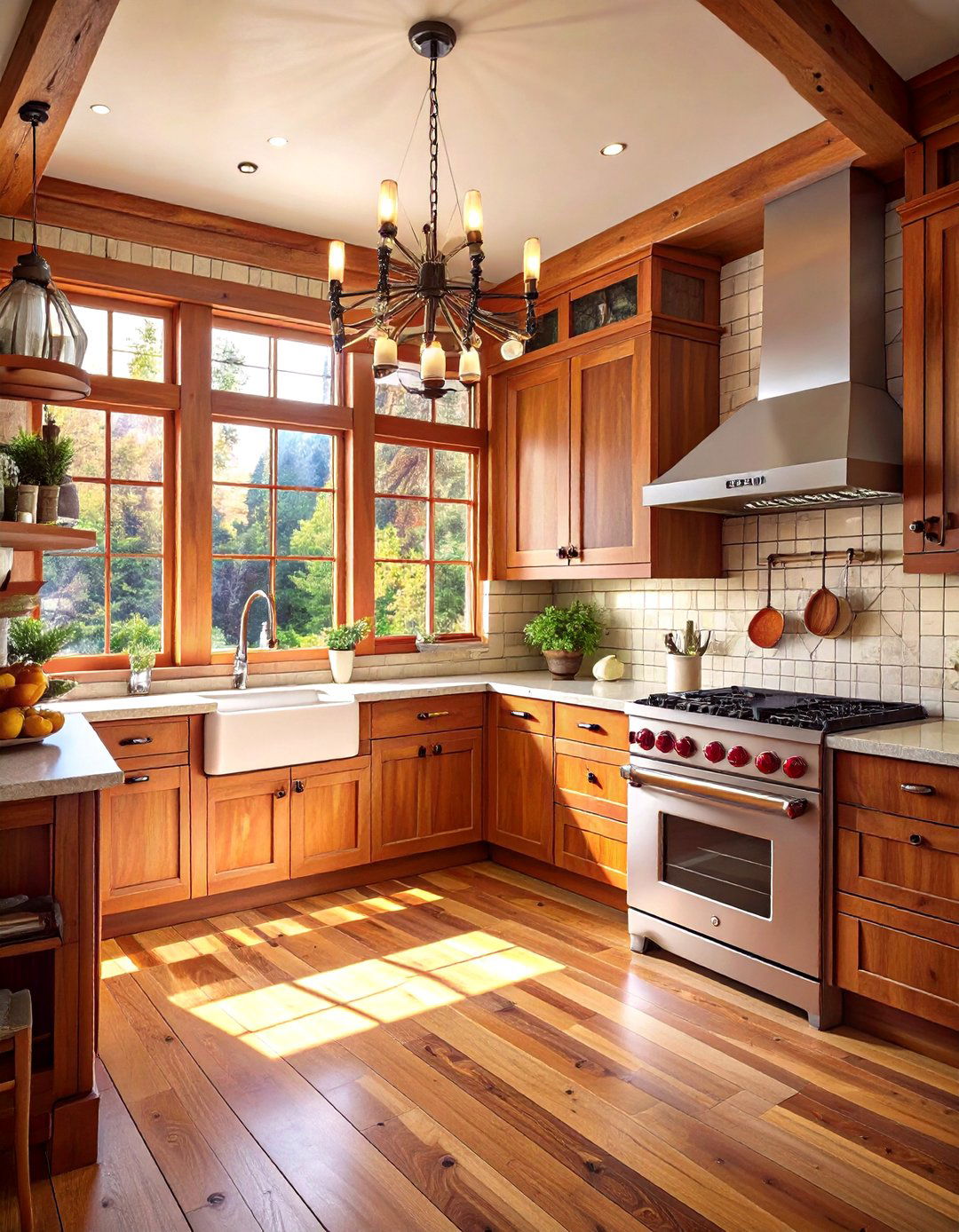 Mid Century Modern Influences in a Cabin Kitchen - 30 modern log cabin kitchen ideas