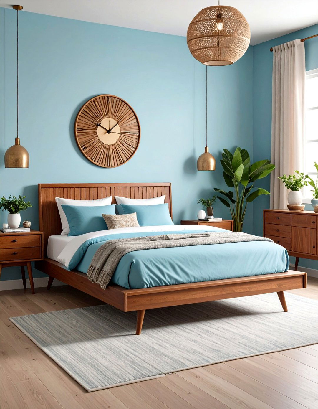 Mid Century Modern Light Blue Bedroom - 30 light blue bedroom ideas