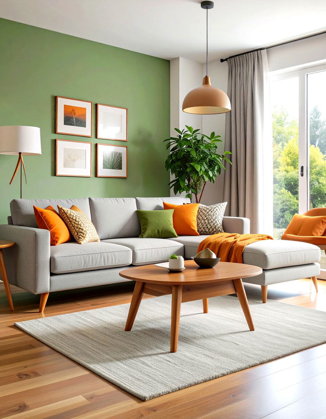 Mid Century Modern Living Room - 30 light grey couch living room ideas