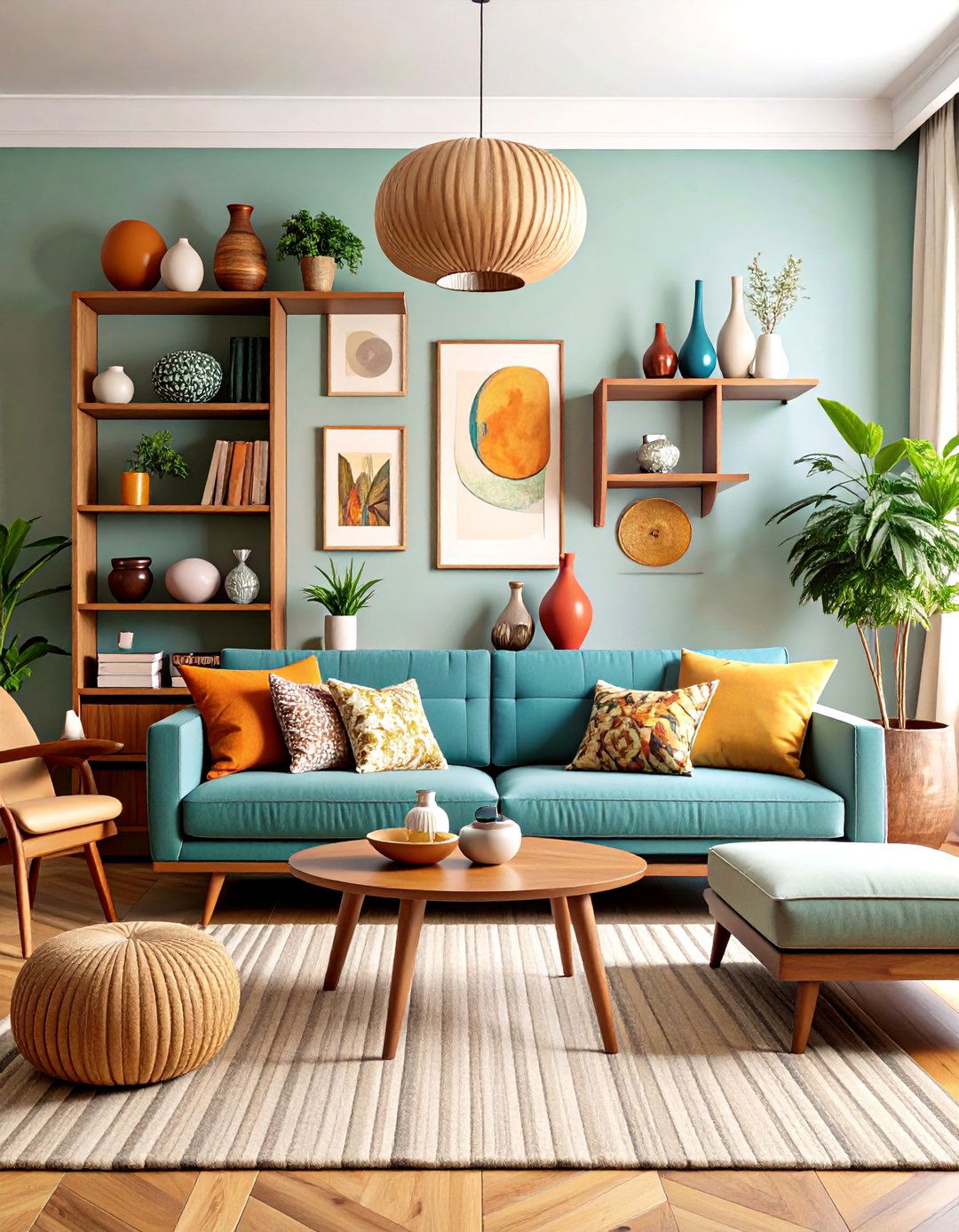 Mid Century Modern Living Room Wall Unit - 30 living room wall shelf decor ideas