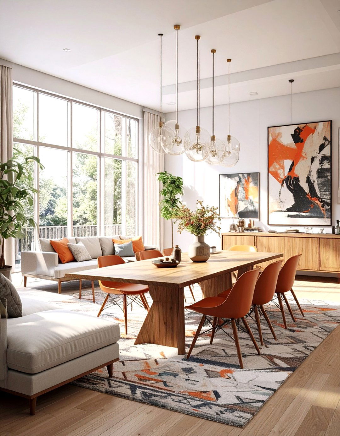 Mid Century Modern Living and Dining Room - 30 open concept living room and dining room ideas