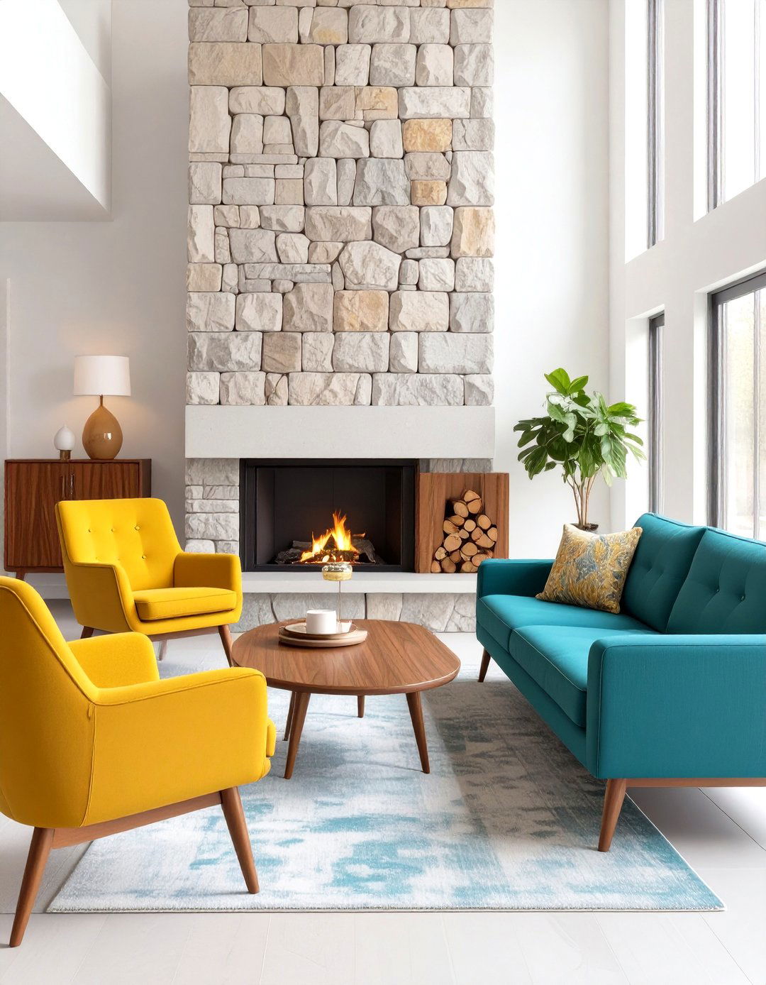 Mid Century Modern Lounge - 30 hospitality interior design ideas
