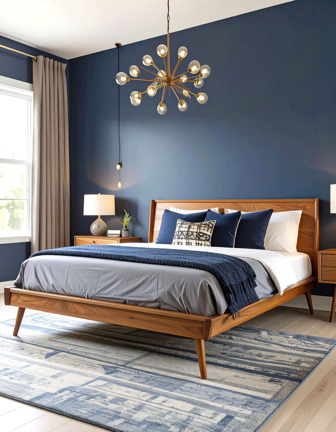 Mid Century Modern Navy Bedroom - 30 modern navy blue bedroom ideas
