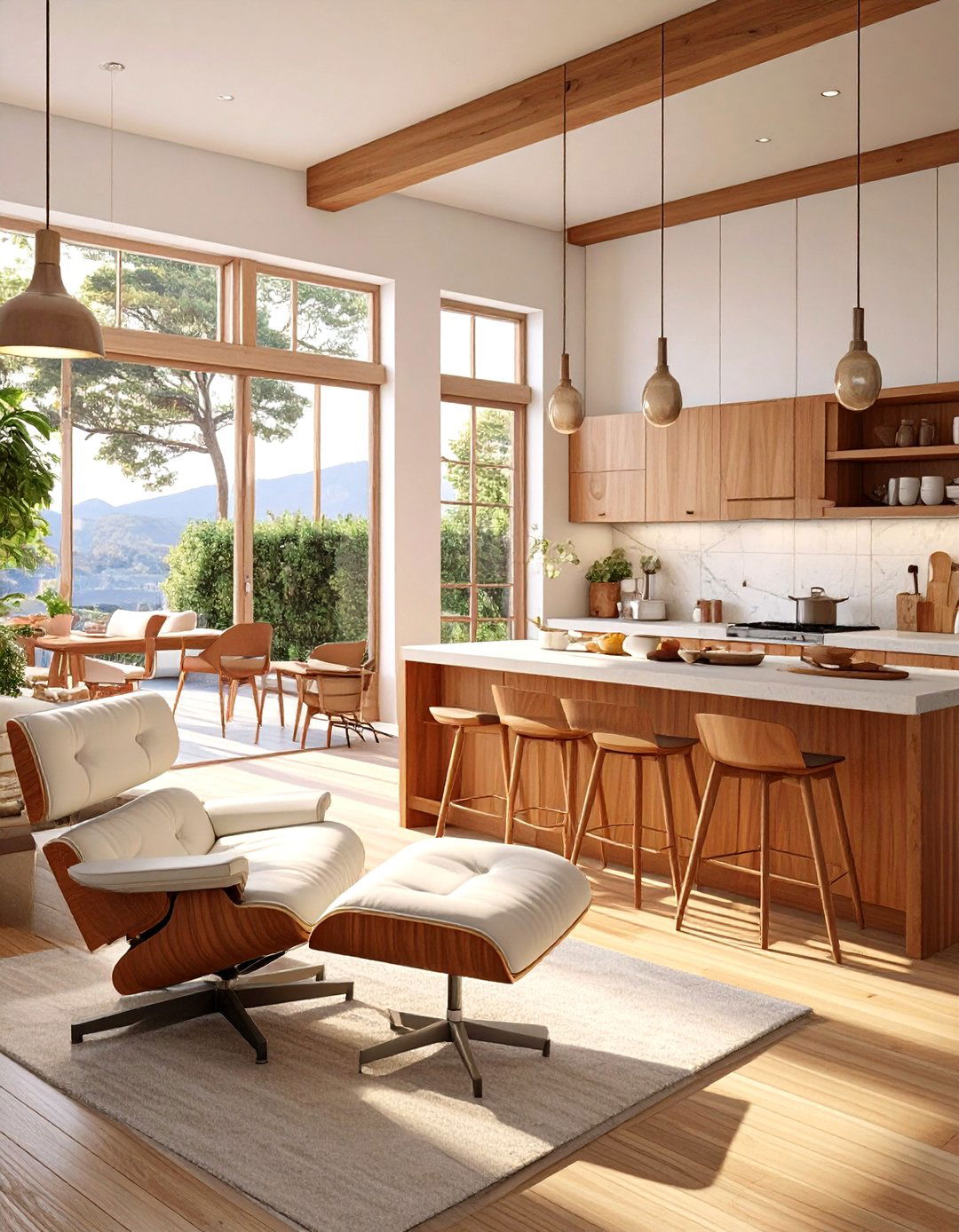 Mid Century Modern Open Layout - 30 open kitchen living room ideas