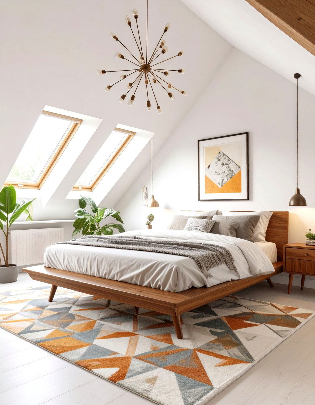 Mid Century Modern Sloped Bedroom - 30 low sloped ceiling bedroom ideas