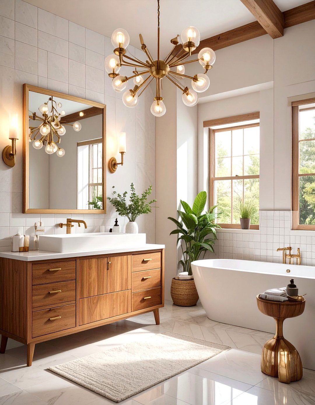 Mid Century Modern Sputnik Bathroom Lighting - 30 bathroom lighting ideas over mirror